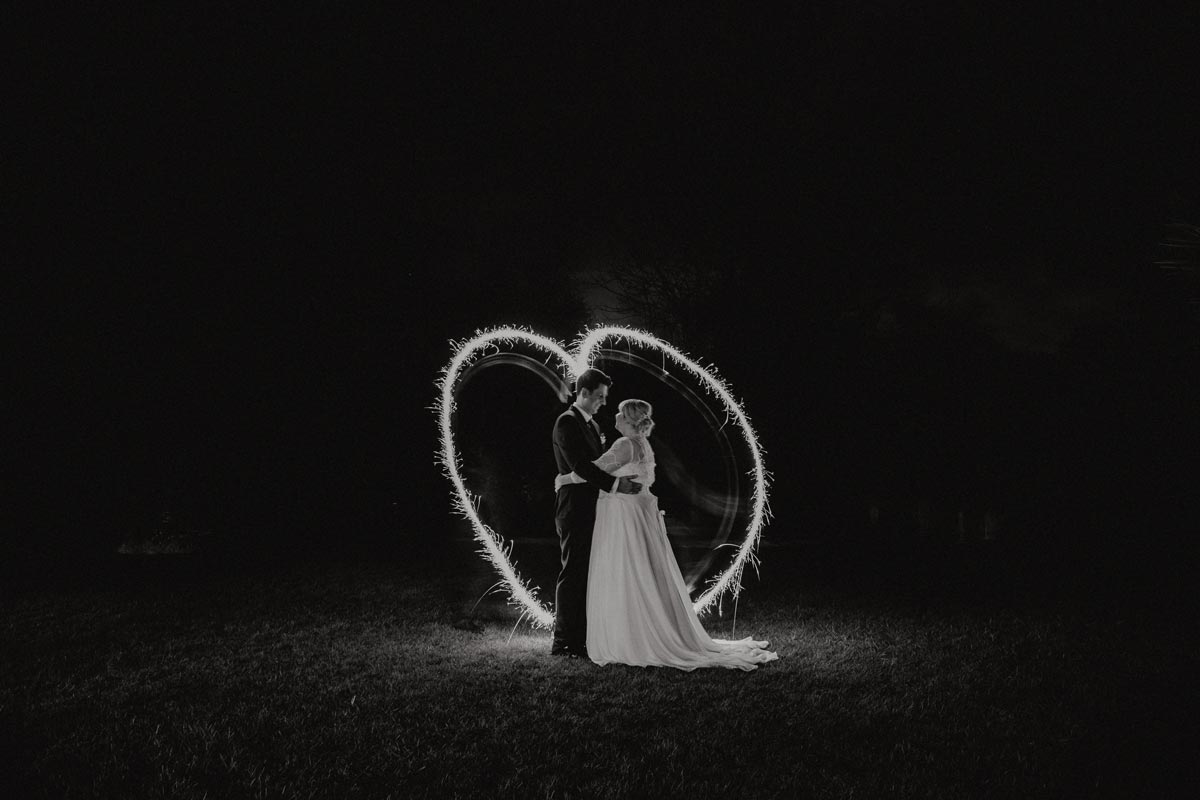 Markovina wedding photos sparkler heart night photography Vineyard Estate sarah weber photography
