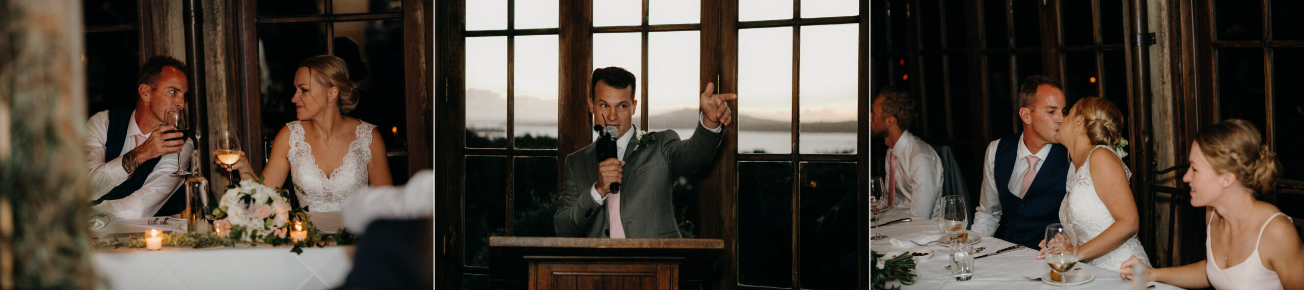 Best man wedding reception speech about Bride and Groom at Mudbrick Waiheke Island Auckland, photo by Sarah Weber Photography