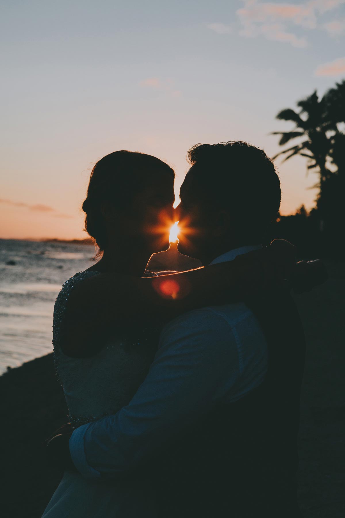Fiji Wedding photos Outrigger beach sunset golden light