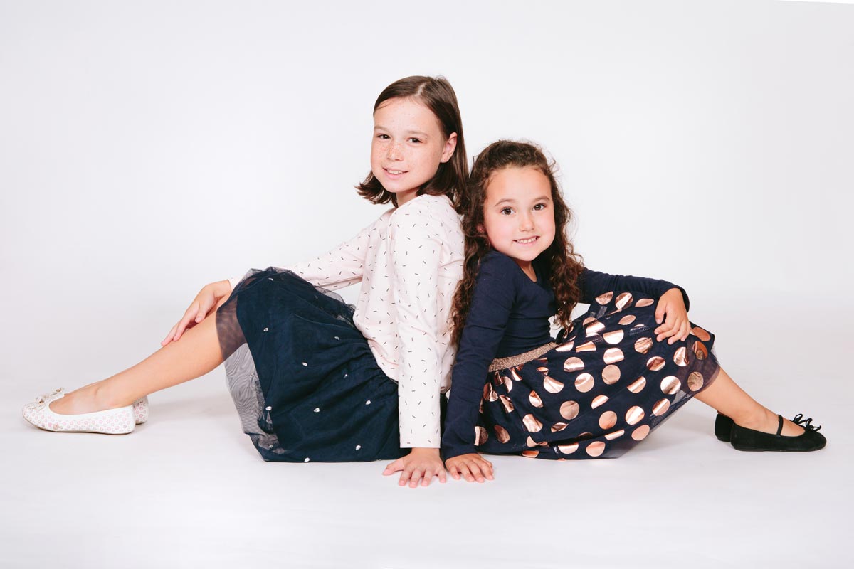 studio photography of sibling children portrait during family photoshoot in west harbour auckland by sarah weber photography