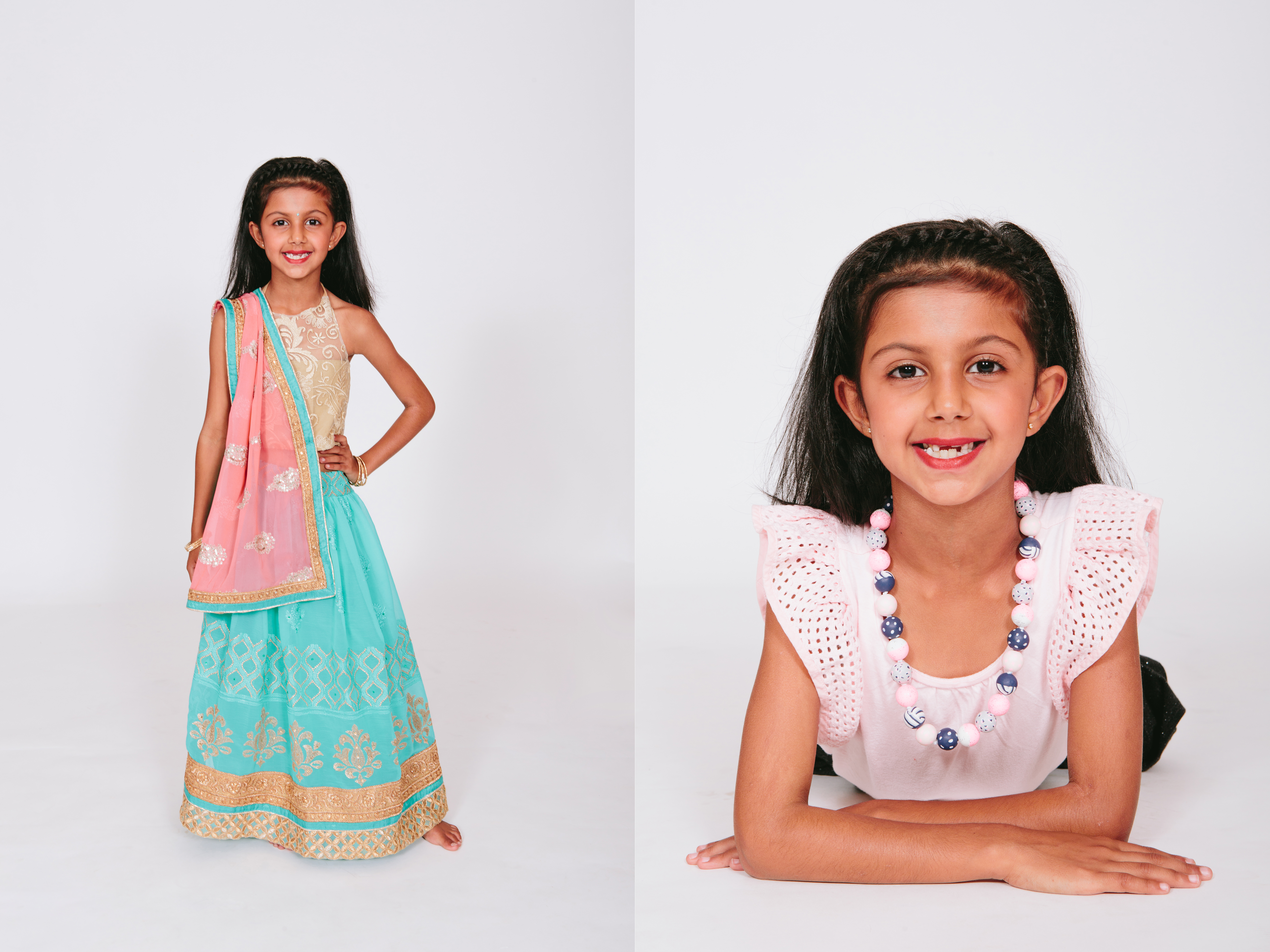 studio photography of individual indian children portrait during family photoshoot in west harbour auckland by sarah weber photography