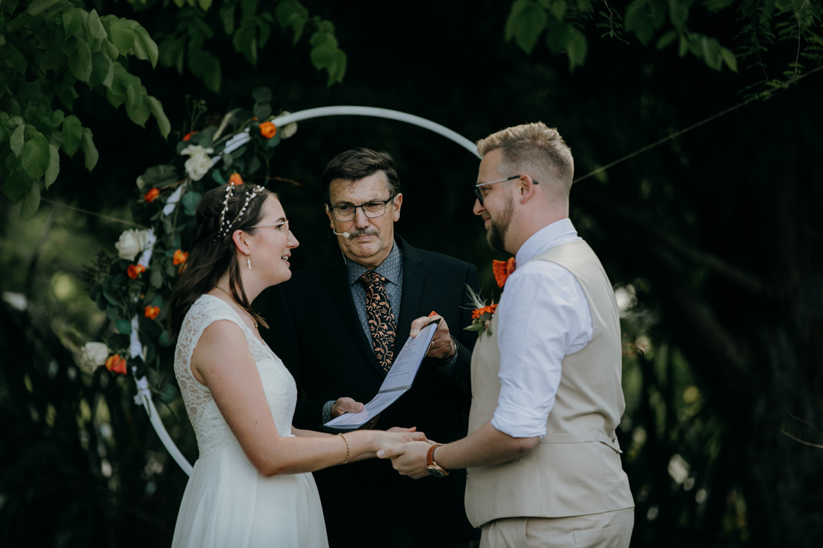 Coatesville settlers hall auckland wedding ceremony vows by sarah weber photography