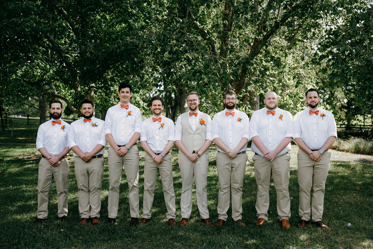 Groomsmen wedding photo at coatesville settlers hall auckland by sarah weber photography