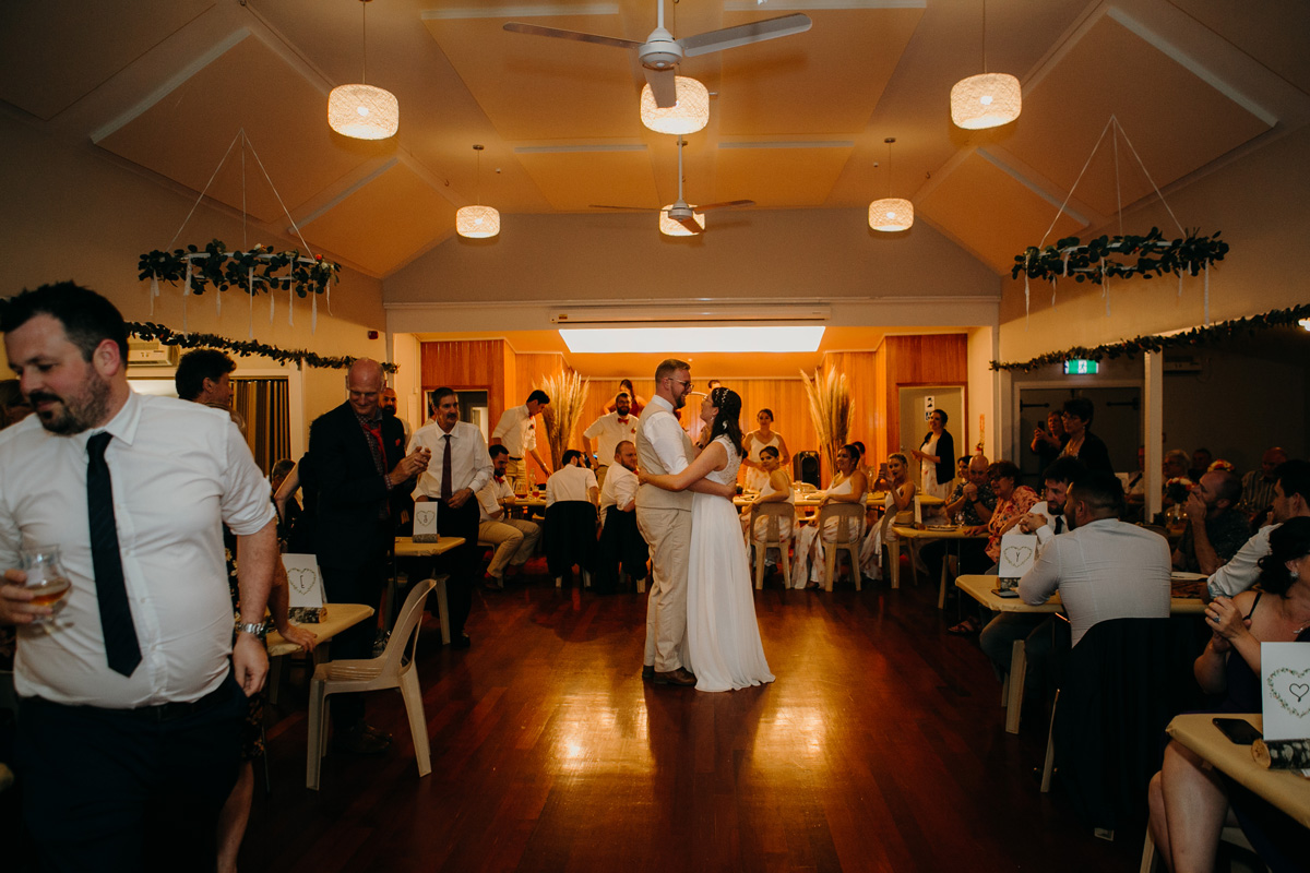 coatesville settlers hall wedding auckland bride and groom first dance at reception photos by sarah weber photography