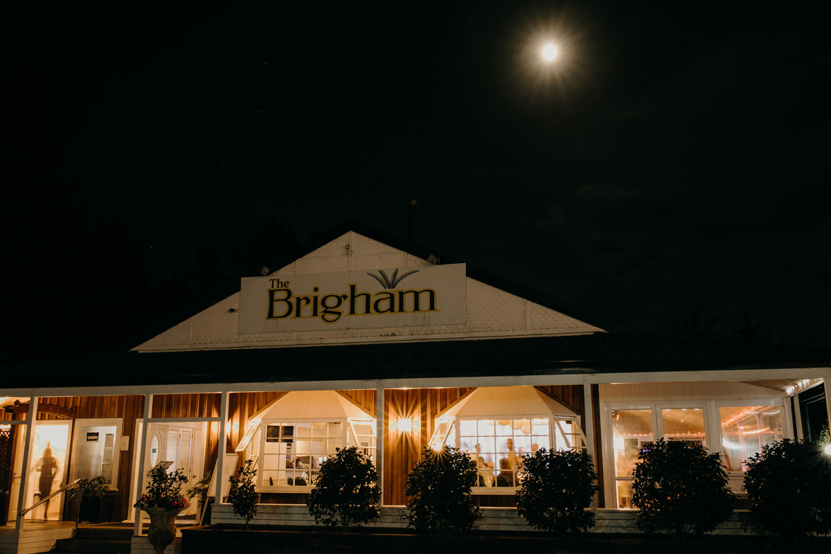 The Brigham Restaurant and Cafe Whenuapai West Auckland at night photo by Sarah Weber Photography