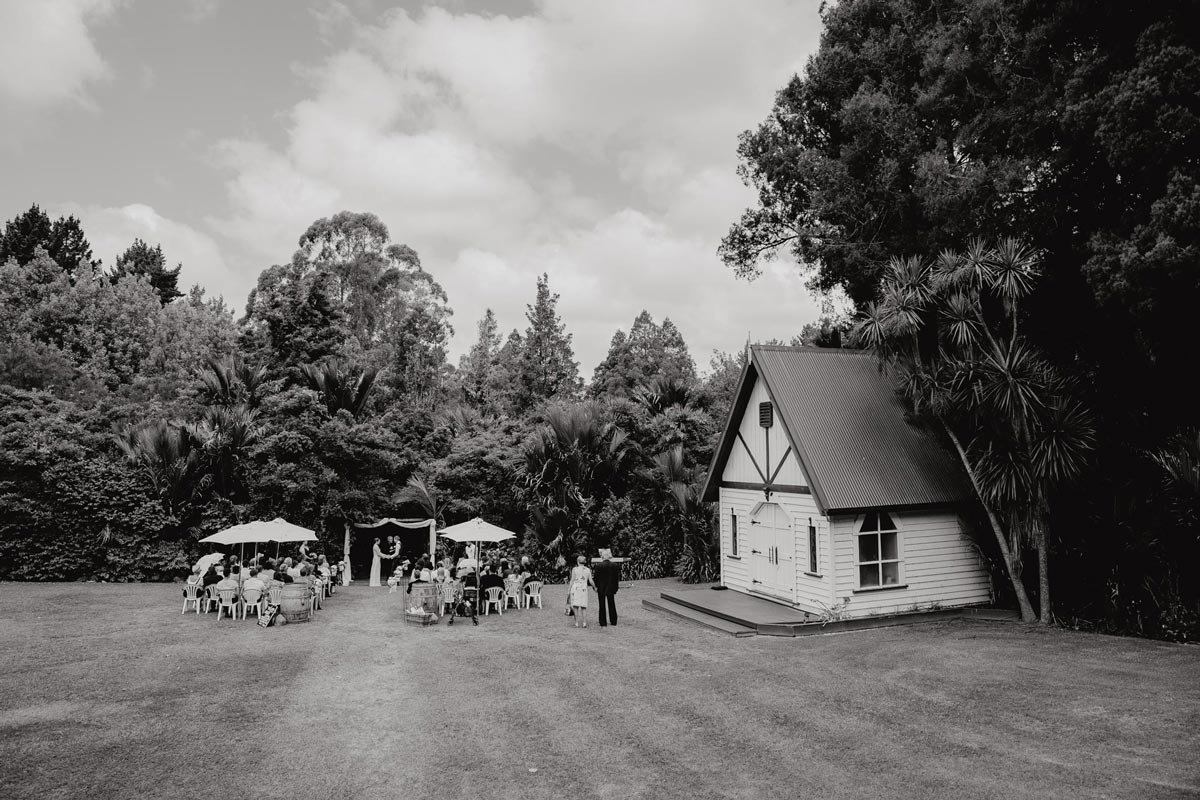garden wedding ceremony bridgewater country estate venue in Kaukapakapa, Auckland photo by sarah weber photography