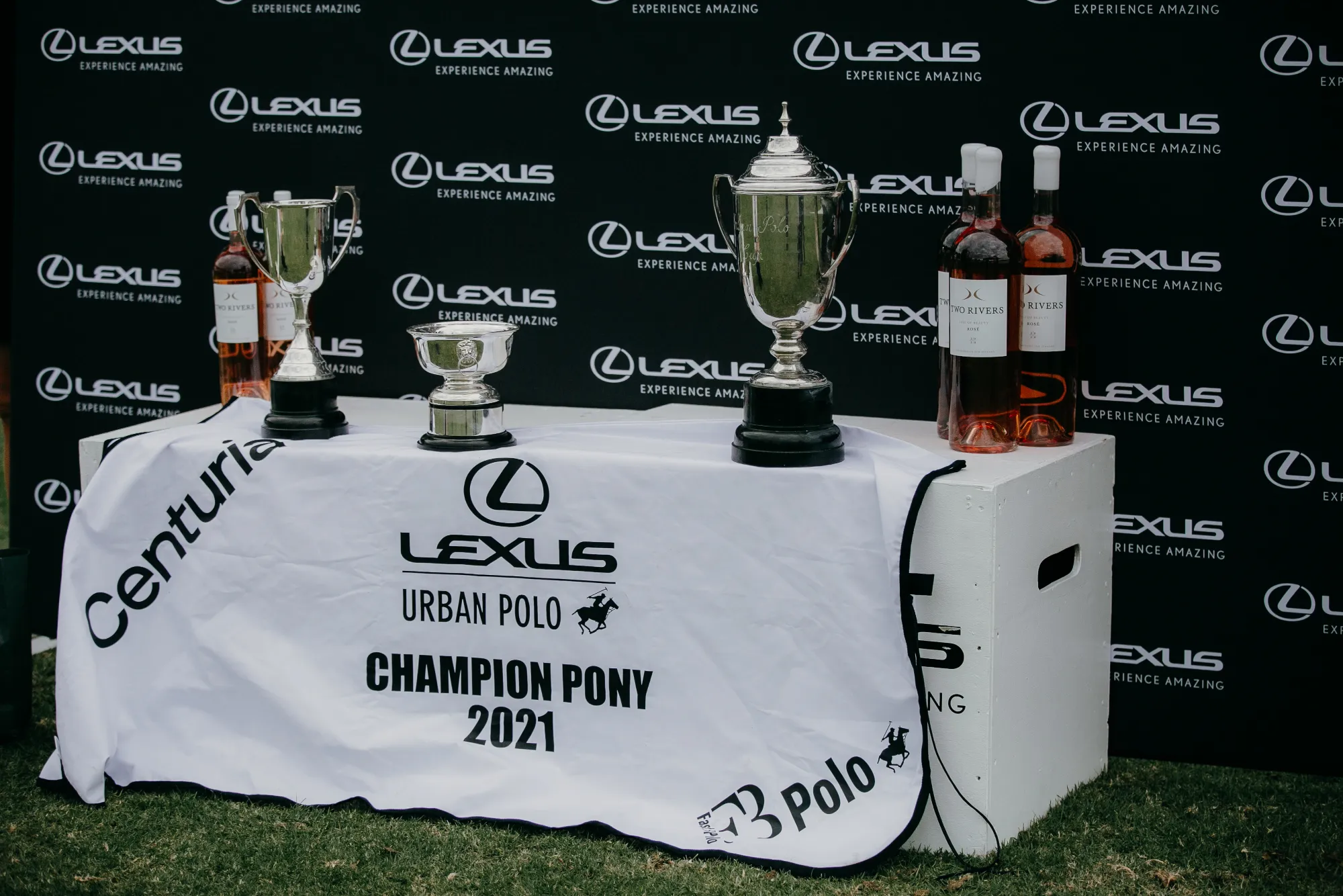 Trophy stand at Lexus Urban Polo, photo by Sarah Weber Photography