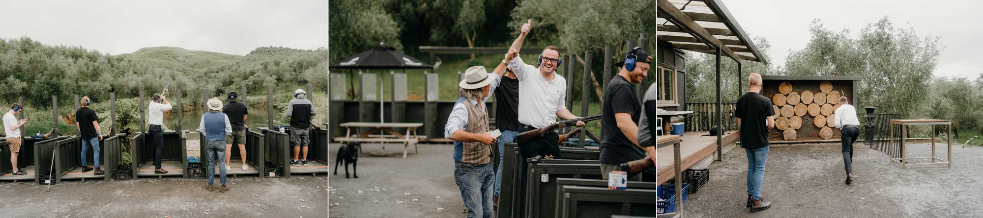 Groomsmen clay bird shooting at Bracu Estate in Auckland photo by Sarah Weber Photography