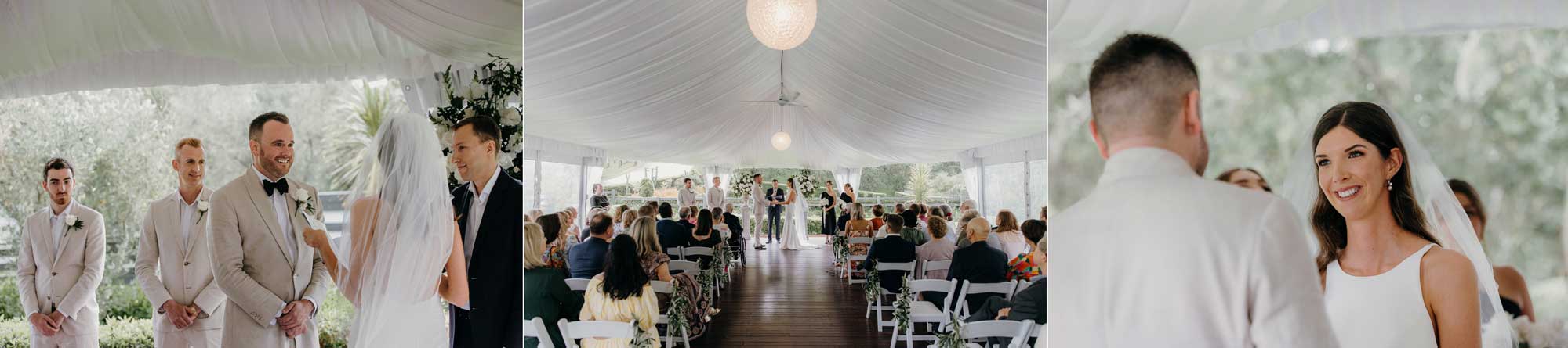 Bride and Groom vows at Bracu Estate in Auckland photo by Sarah Weber Photography