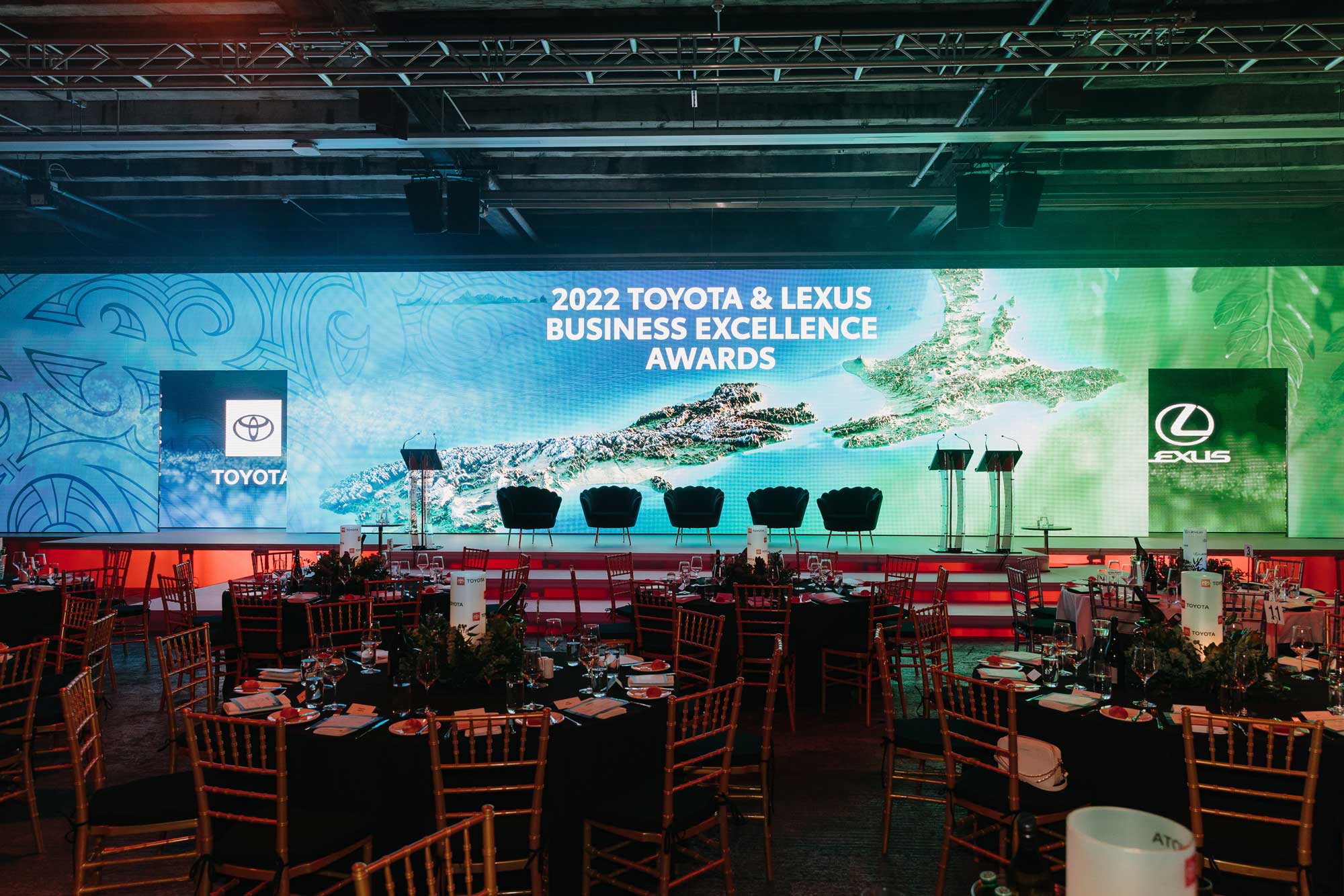 2022 Toyota and Lexus business excellence awards. At Shed 10, Auckland. Photo by Sarah Weber Photography