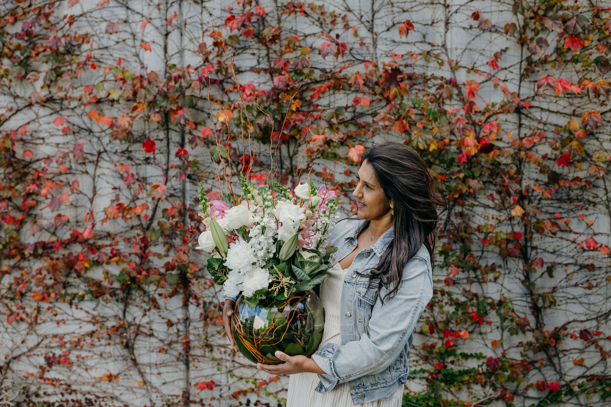 Photo of The Flower Vault owner Manisha Masters in West Auckland Hobsonville commercial photos by Sarah Weber Photography